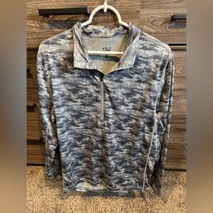 Men's Gray Camouflage Quarter-Zip Jacket